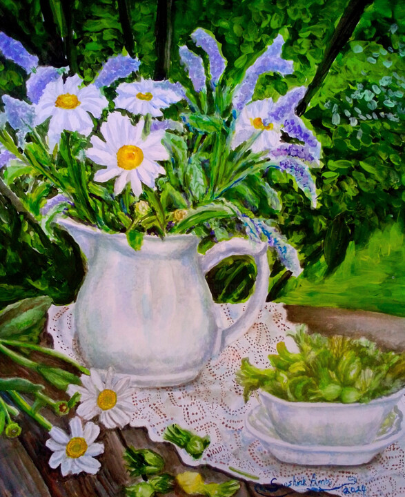 Peinture intitulée "Pretty Flowers in a…" par Watercolor Whisper, Œuvre d'art originale, Aquarelle