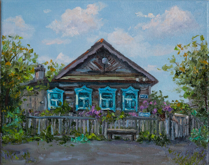 제목이 "Childhood memories"인 미술작품 Alena Mosina로, 원작, 기름 나무 들것 프레임에 장착됨