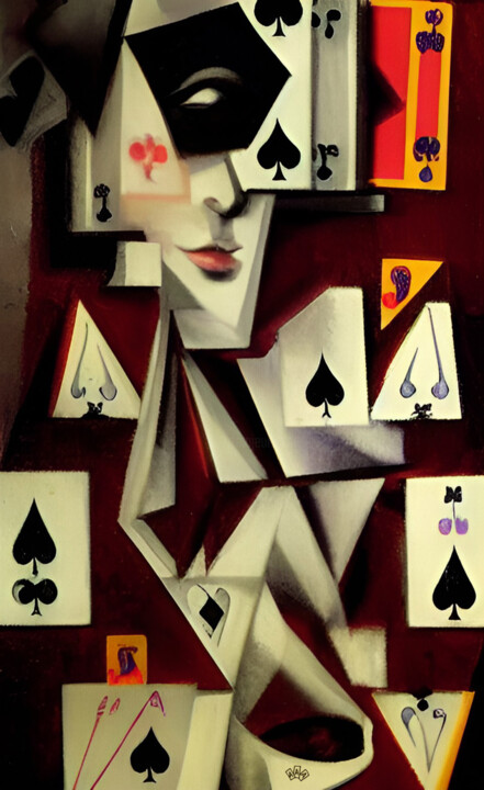 Card salad 绘画, 52x31.5 in