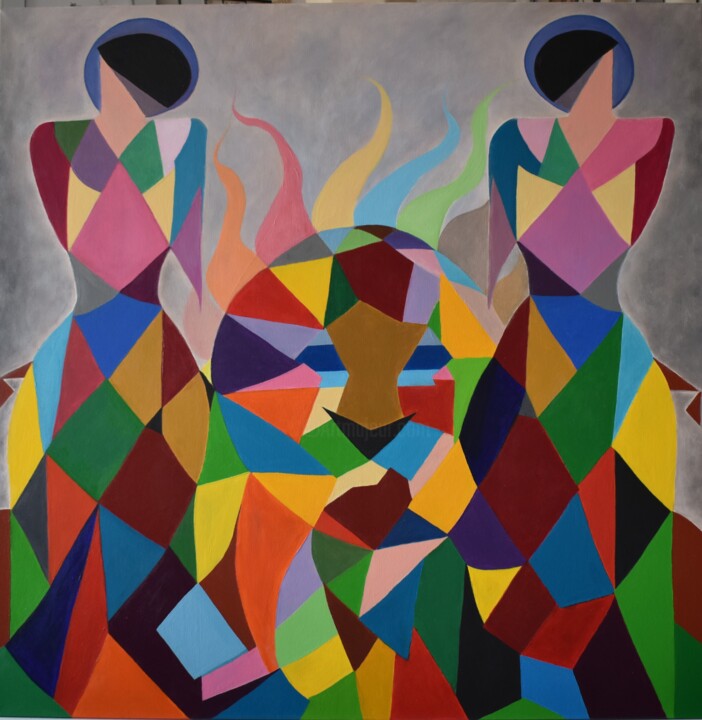 Peinture intitulée "Teleexpress" par Sylwia Młodziejewska, Œuvre d'art originale, Acrylique