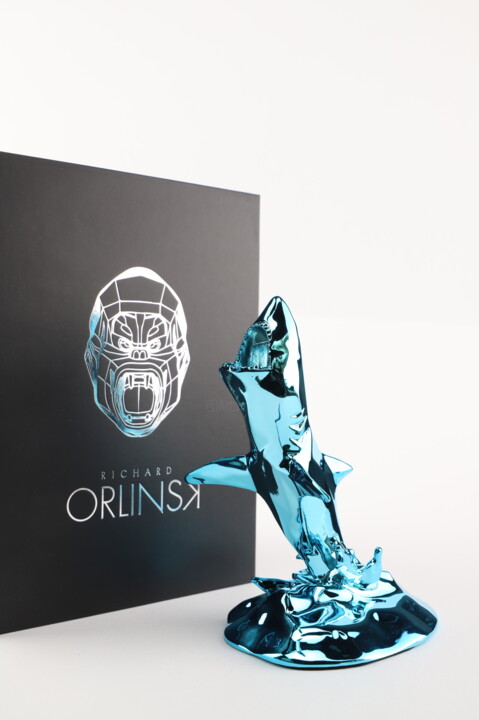 Shark Spirit (Aqua Blue Edition) Sculpture, 5.5x3.9 in