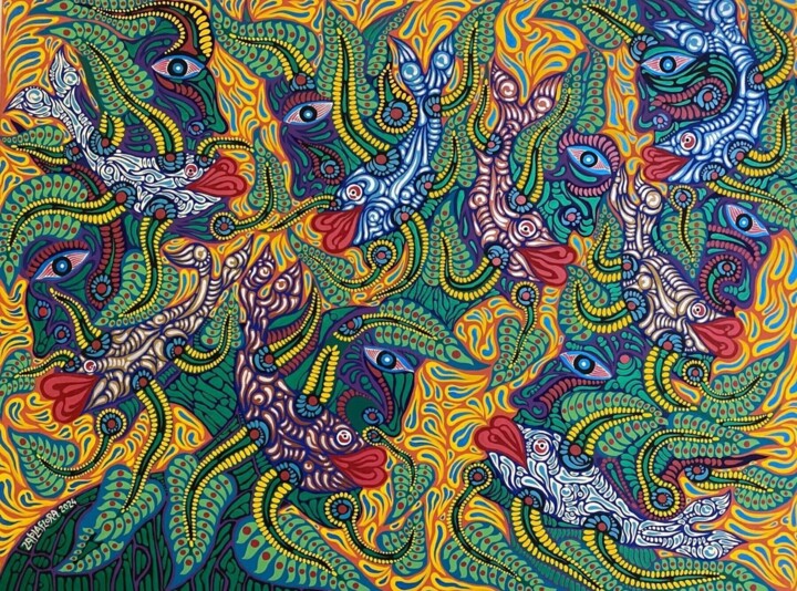 Painting titled "Give Me Hope, Give…" by Zaplaflora, Original Artwork, Acrylic