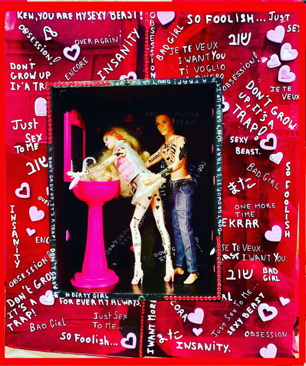 barbie, just sexe to me! Collages, 28,7x24,4 in