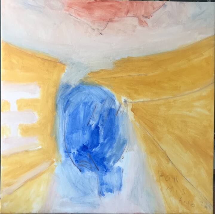 Super santos blue - 绘画, 35.4x35.4 in