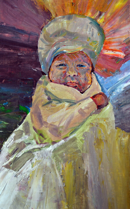 Baby of my friends Painting, 9.1x5.9 in