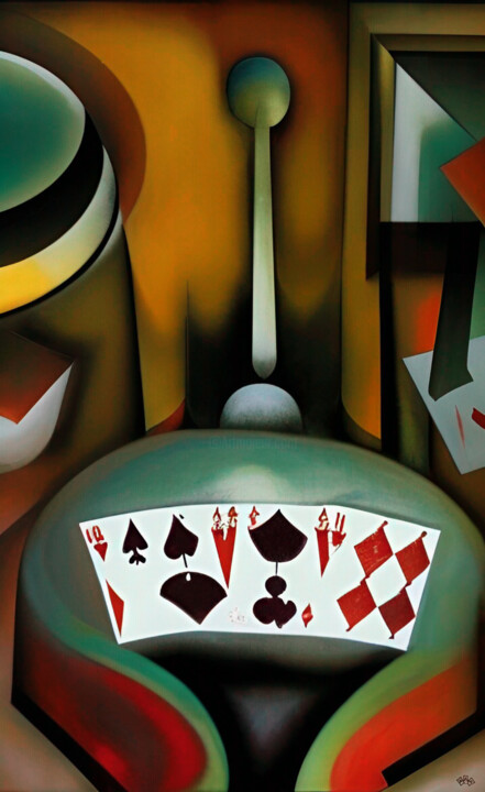 Straight card hand 绘画, 52.4x31.5 in