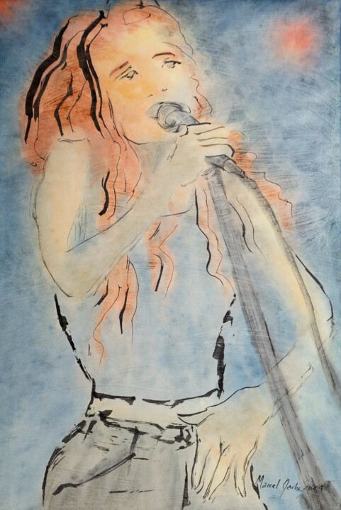 The singer 绘画, 27.6x18.5 in