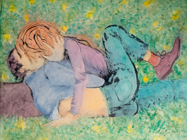 In the buttercup fields Schilderij, 27,6x37 in