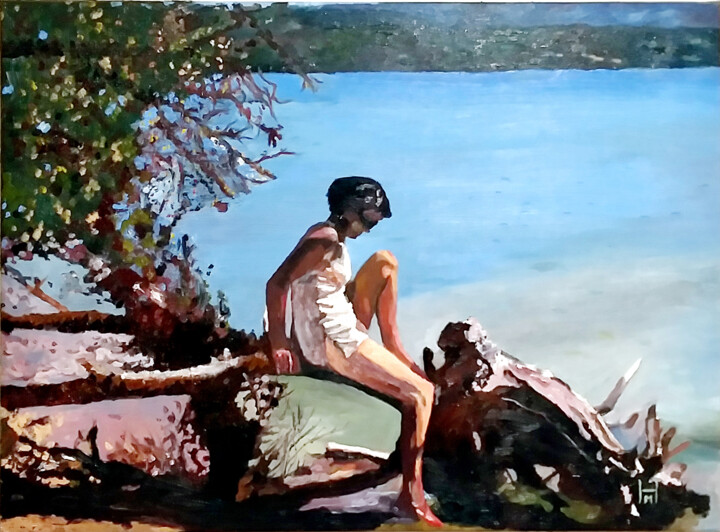 "Lac de Saint Croix" 绘画, 31.5x39.4 in