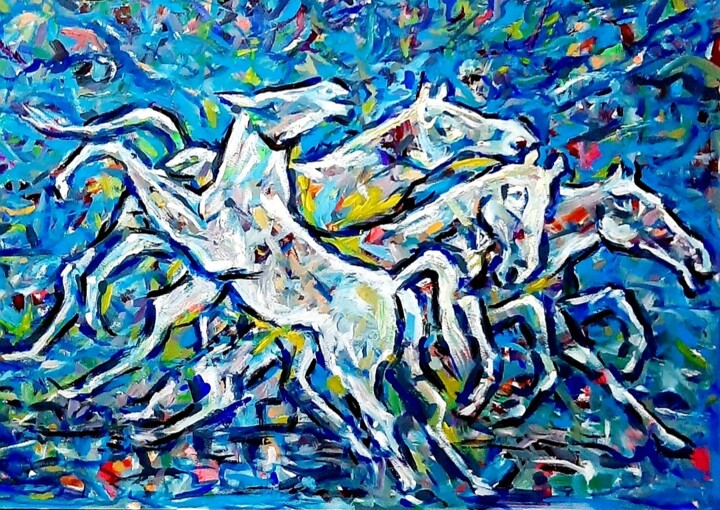 Painting titled "Freedom of power" by Spiros Gremo, Original Artwork, Acrylic