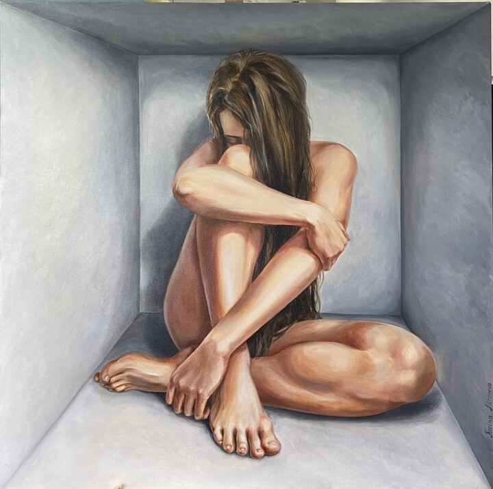 “In its own box” 绘画, 39.4x39.4 in