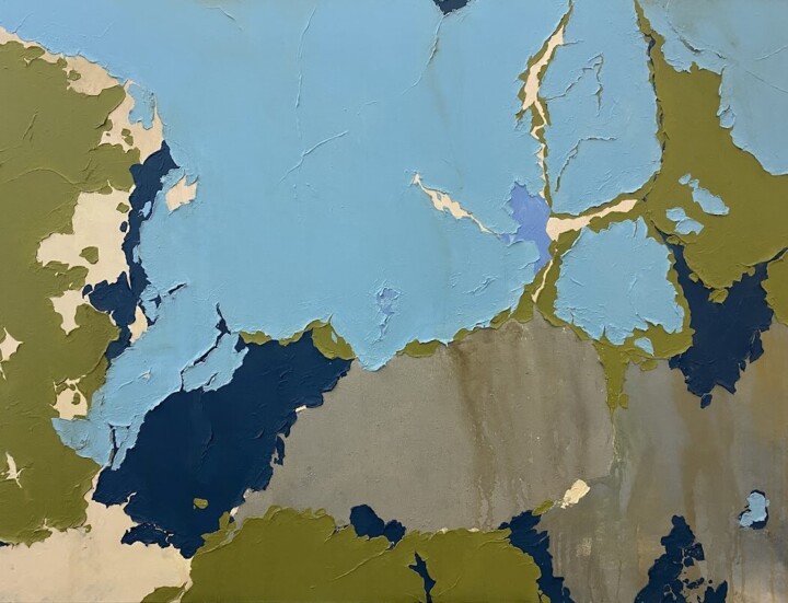 Walls in my bathroom 绘画, 40.9x53.5 in