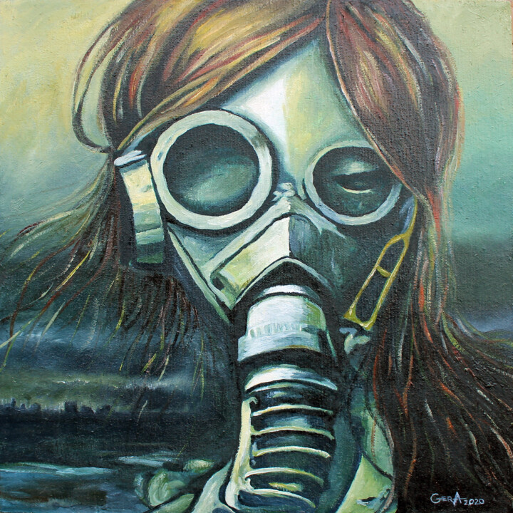 Eyes of Resilience: The Last Survivor 绘画, 23.6x23.6 in