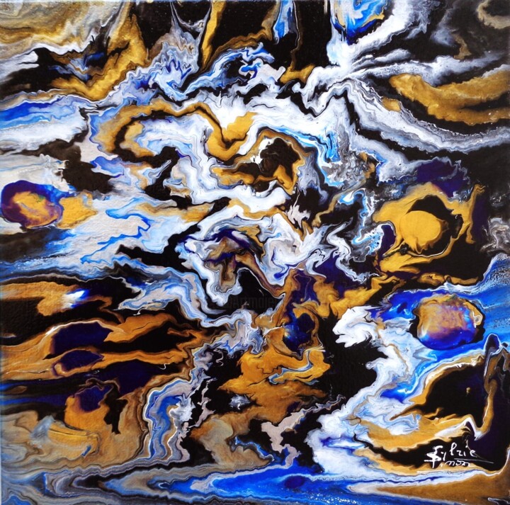 turbulences 绘画, 11.8x11.8 in