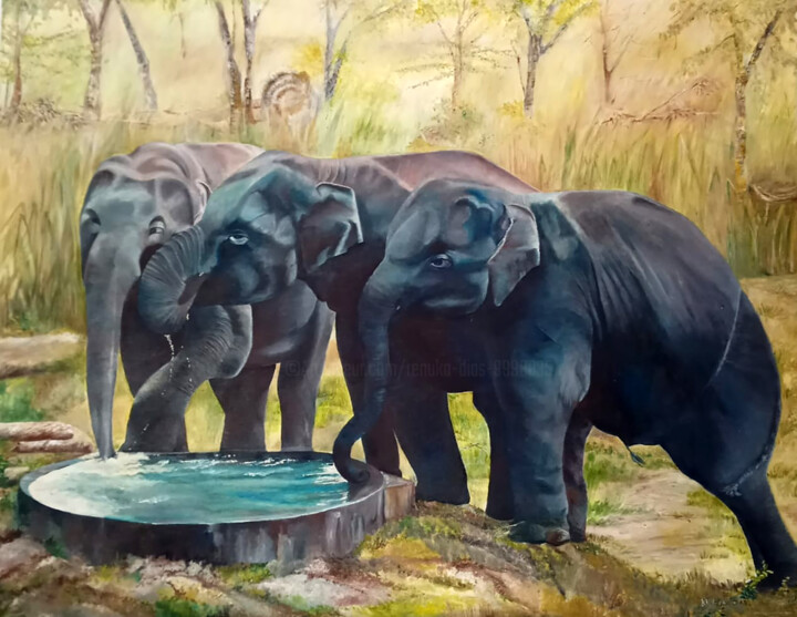 At the Well 绘画, 23x31 in