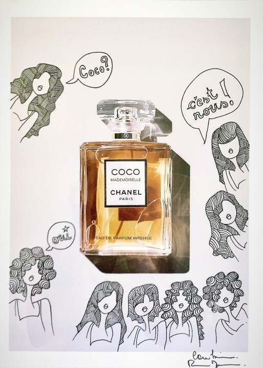 Yellow Coco Chanel 图画, 15.8x11.8 in
