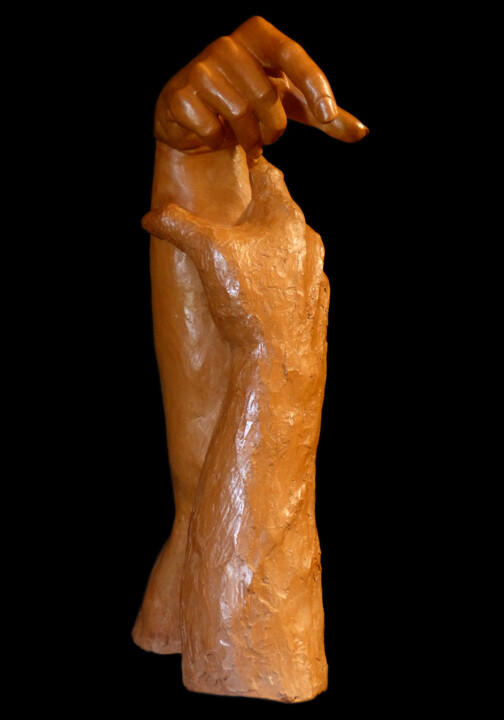 Sculpture titled "Etreinte N°8, L'Êtr…" by Efka, Original Artwork, Terra cotta