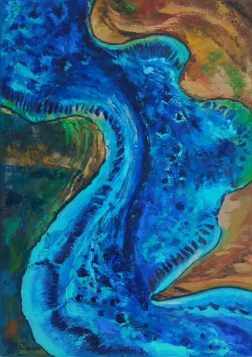 Ocean Creature Tridacna 绘画, 27.6x19.7 in