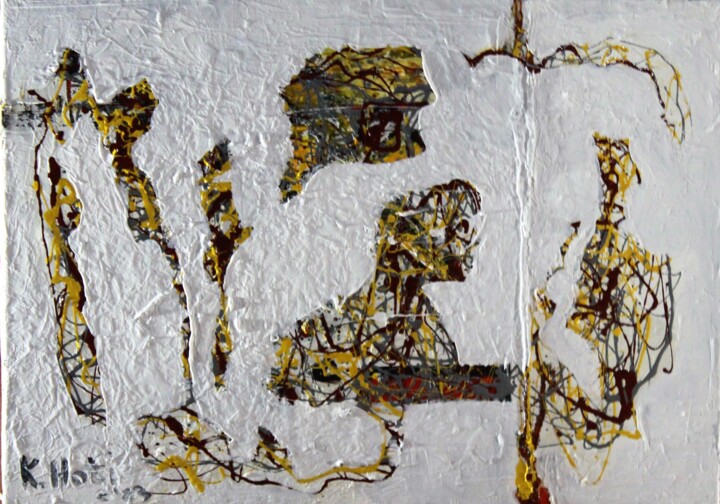 Painting titled "Thrue time" by Kaltrina Hoti, Original Artwork, Acrylic