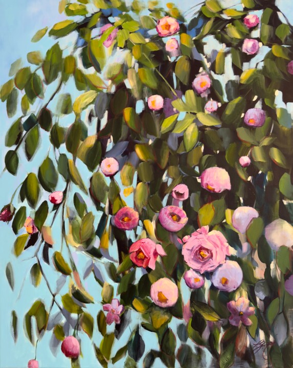 Peinture intitulée "Rose Parade" par Sandra Gebhardt-Hoepfner, Œuvre d'art originale, Acrylique Monté sur Châssis en bois