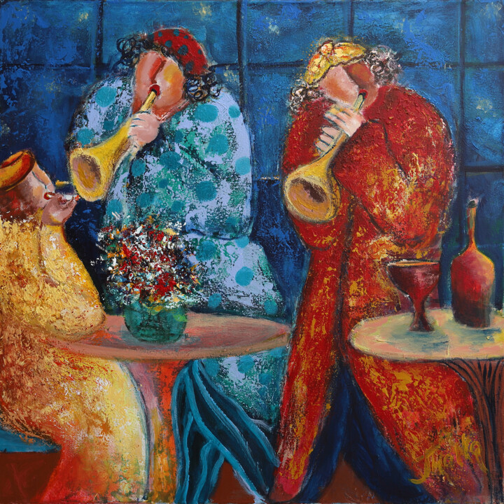 Night Bar Music Pittura, 31,5x31,5 in
