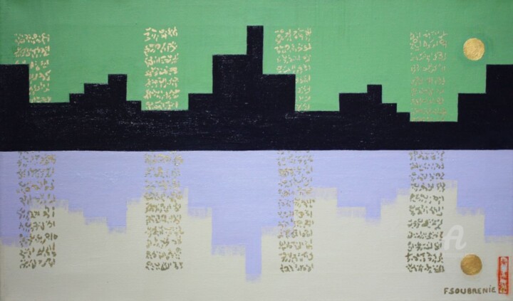 Intemporelle 8 Painting, 13x21.7 in