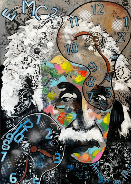 EINSTEIN, Time is an ... 绘画, 39.4x27.6 in