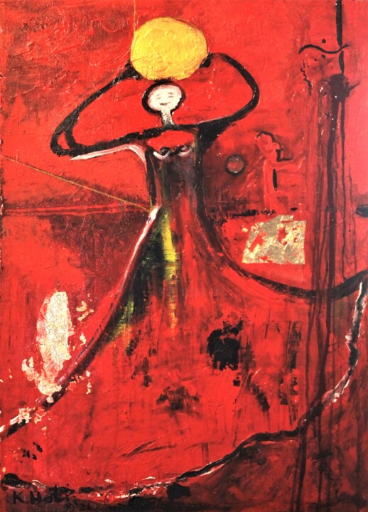 Painting titled "Invisible power" by Kaltrina Hoti, Original Artwork, Acrylic Mounted on Wood Stretcher frame