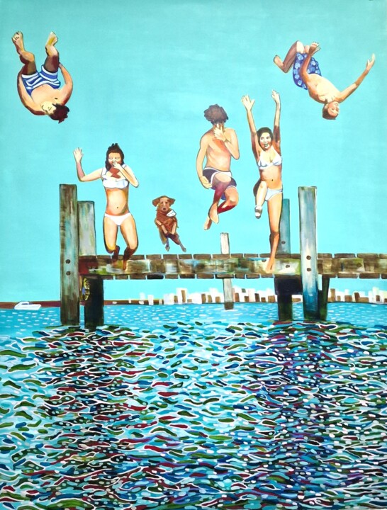 "Jump  / 130 x 100 cm" başlıklı Tablo Alexandra Djokic tarafından, Orijinal sanat, Akrilik