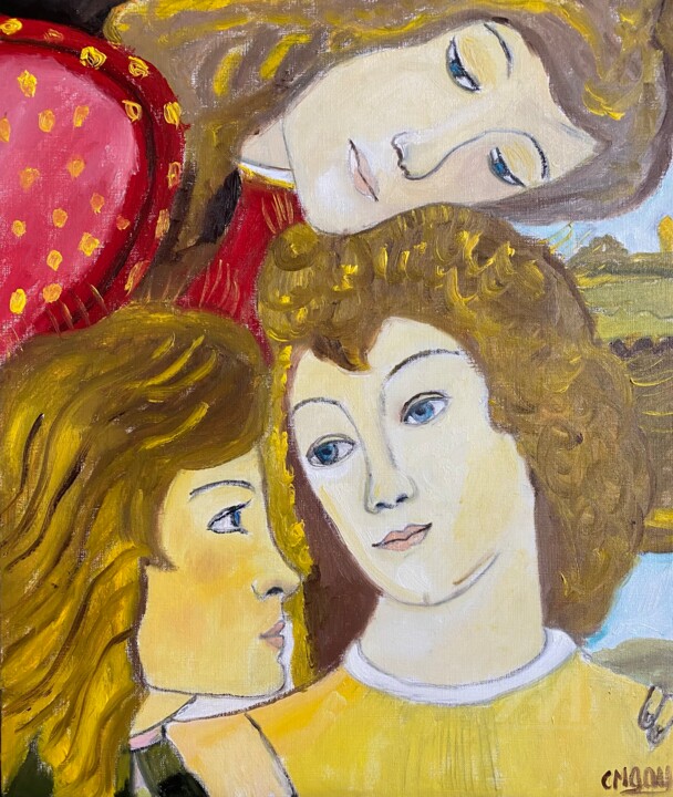 "Cantique de Marie" 绘画, 18.1x15 in