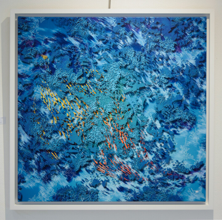 Digital Arts titled "Beatorem Moussu" by Bernard Pourchet, Original Artwork, Digital Painting Mounted on Wood Stretcher frame