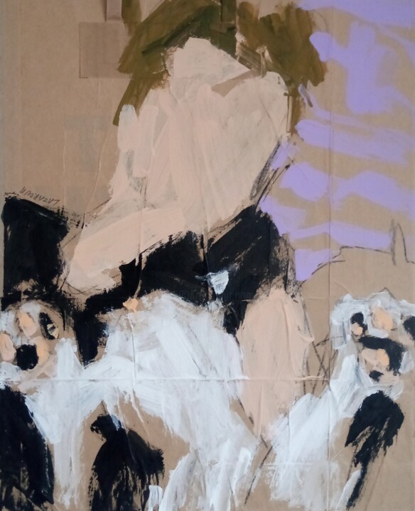 #38/24 Girl with cat 绘画, 19.7x15.8 in