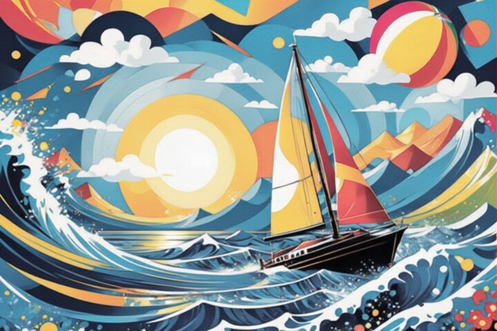 Sailing Bliss Tablo, 43x65 in