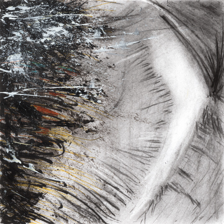 Pittura intitolato "#209, 25x25cms, acr…" da Michel Debray, Opera d'arte originale, Grafite Montato su Cartone