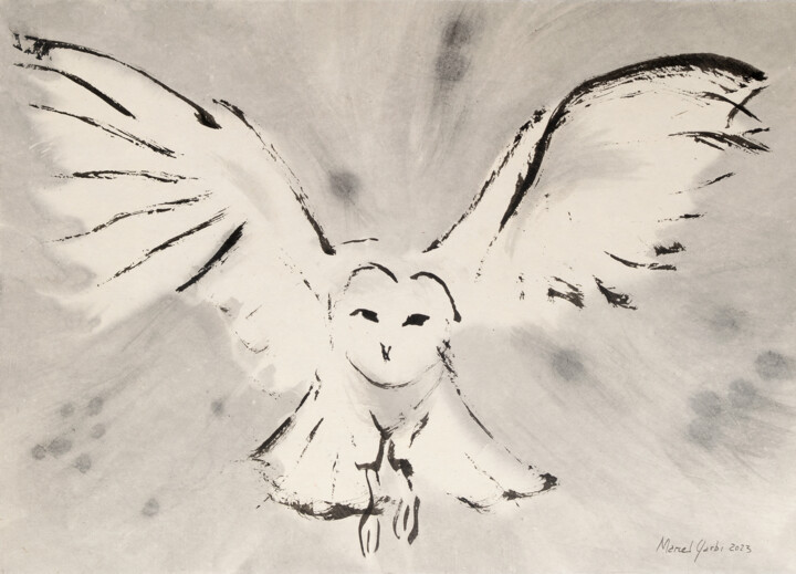 The white owl 图画, 16.5x22.8 in