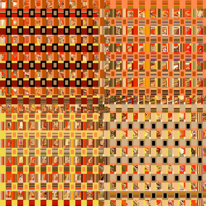 Quadrille3 数字艺术, 39.4x39.4 in