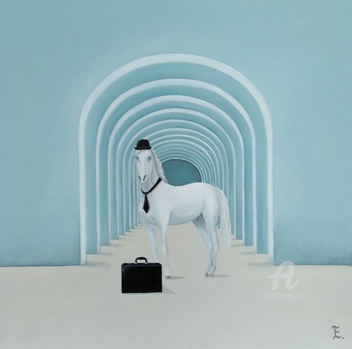 Painting titled "Белый" by Ekaterina Bespolova, Original Artwork, Acrylic Mounted on Wood Stretcher frame