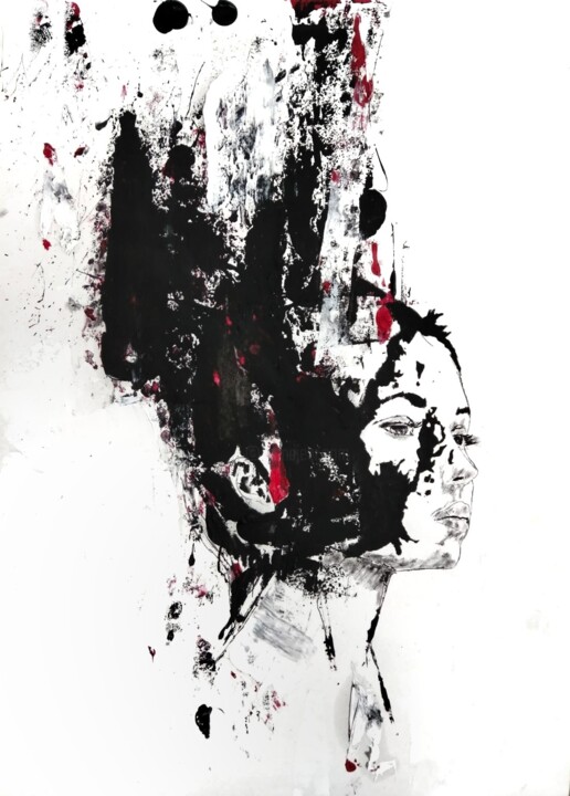 Painting titled "K" by Nicolas Couchet, Original Artwork, Oil