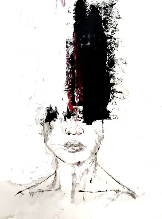 Painting titled "N" by Nicolas Couchet, Original Artwork, Oil