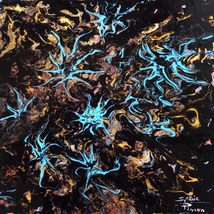 matière bleue 绘画, 11.8x11.8 in