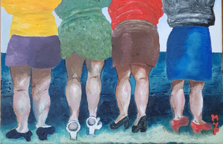 4 PETITES CURIEUSES 绘画, 9.5x13.8 in