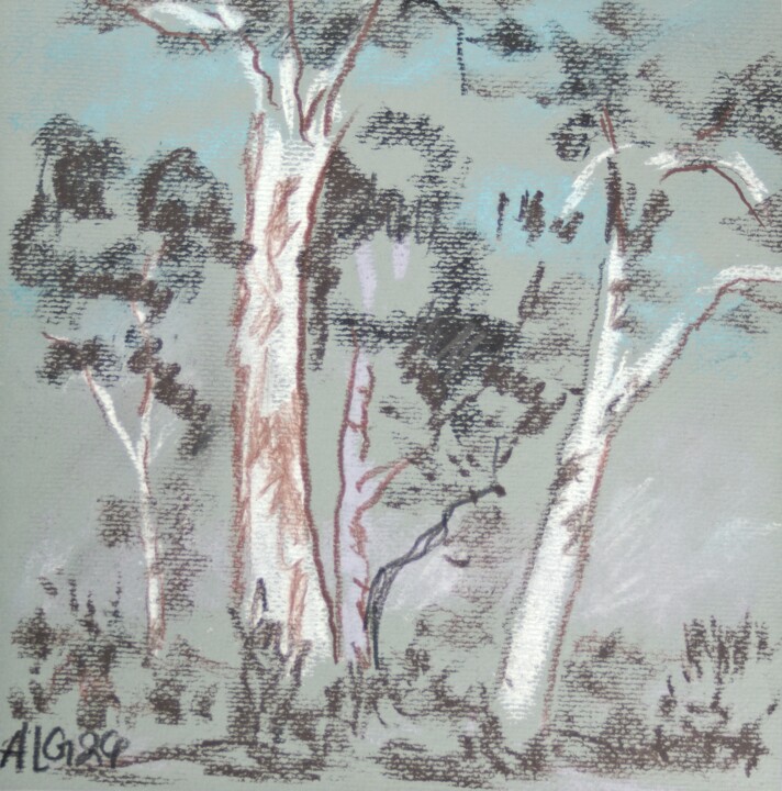 Landschaft Bäume 图画, 9.1x8.7 in