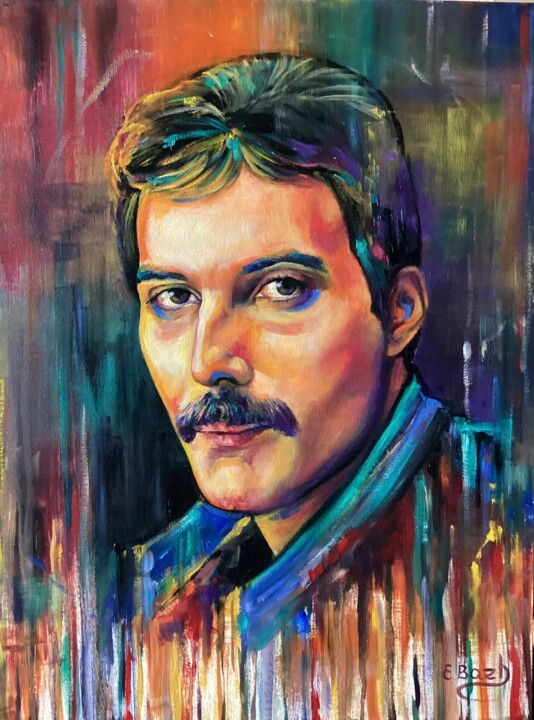 Freddy Mercury: The Voice of a Legend 绘画, 31.5x23.6 in
