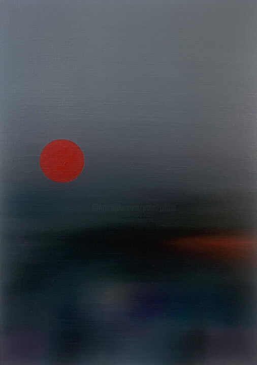 Red Sun 绘画, 15.8x11.8 in