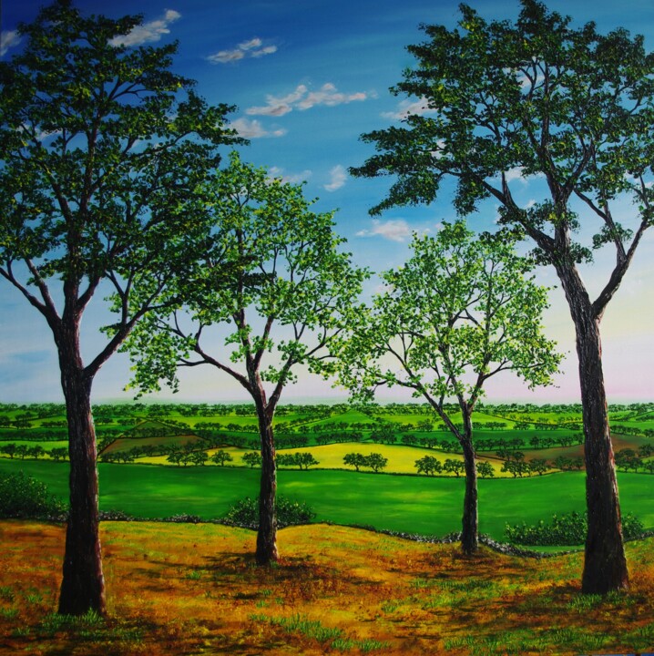 Cheshire Plains in Summer Schilderij, 39,4x39,4 in