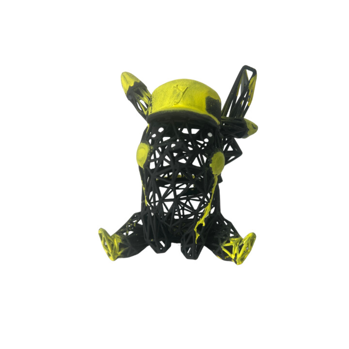 DARK NEON PIKACHU CAP 雕塑, 4.7x2 in