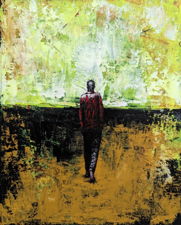 Painting titled "On the way" by Vaxo Lang, Original Artwork, Acrylic