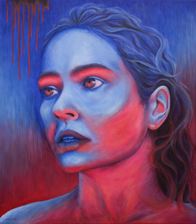 Is there any hope? Woman portrait 绘画, 31.5x27.6 in