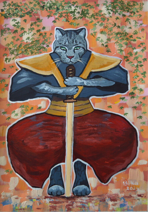 Samurai 绘画, 16.5x11.7 in