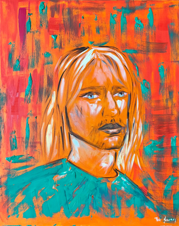 STRANGER WITH BLUE EYEs | original oil painting 绘画, 19.7x15.8 in